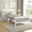 CRO Decor Wood Platform Bed Twin Bed Frame Panel Bed Mattress Sleigh Bed