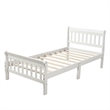 CRO Decor Wood Platform Bed Twin Bed Frame Panel Bed Mattress Sleigh Bed