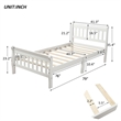 CRO Decor Wood Platform Bed Twin Bed Frame Panel Bed Mattress Sleigh Bed