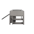 CRO Decor Low Twin Size Loft Bed with Cabinets Shelves and Slide - Gray