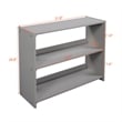 CRO Decor Low Twin Size Loft Bed with Cabinets Shelves and Slide - Gray