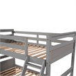 CRO Decor Wood Twin over Full Bunk Bed with Storage - Gray