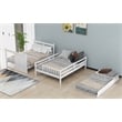 CRO Decor Full over Full Bunk Bed with Twin Size Trundle (White)
