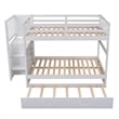 CRO Decor Full over Full Bunk Bed with Twin Size Trundle (White)
