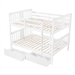 CRO Decor Full over Full Bunk Bed with Drawers and Ladder (White)