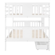 CRO Decor Full over Full Bunk Bed with Drawers and Ladder (White)