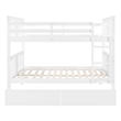 CRO Decor Full over Full Bunk Bed with Drawers and Ladder (White)