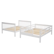 CRO Decor  Stairway Full-Over-Full Bunk Bed with Storage and Guard Rail (White)