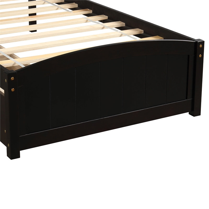 CRO Decor Twin size Platform Bed with Two Drawers (Espresso)