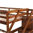 CRO Decor Twin-Over-Twin Bunk Bed withTrundle and 3 Storage Stairs (Walnut)