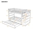 CRO Decor Twin-Over-Twin Bunk Bed withTrundle and 3 Storage Stairs (Walnut)