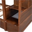 CRO Decor Twin-Over-Twin Bunk Bed withTrundle and 3 Storage Stairs (Walnut)