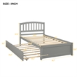 CRO Decor Twin size Platform Bed Wood Bed Frame with Trundle (Gray)