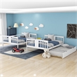 CRO Decor Full over Full Bunk Bed with Twin Size Trundle and Ladder-White
