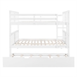 CRO Decor Full over Full Bunk Bed with Twin Size Trundle and Ladder-White