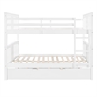 CRO Decor Full over Full Bunk Bed with Twin Size Trundle and Ladder-White