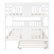 CRO Decor Full over Full Bunk Bed with Twin Size Trundle and Ladder-White