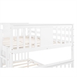 CRO Decor Full over Full Bunk Bed with Twin Size Trundle and Ladder-White
