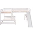 CRO Decor Twin over Full Bunk Bed with Twin Size Loft Bed with Desk (White)