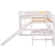 CRO Decor Twin over Full Bunk Bed with Twin Size Loft Bed with Desk (White)