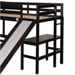 CRO Decor Twin over Full Bunk Bed with Twin Size Loft Bed with Desk (Espresso)