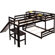 CRO Decor Twin over Full Bunk Bed with Twin Size Loft Bed with Desk (Espresso)