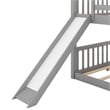 CRO Decor Full over Full Bunk Bed with Convertible Slide and Ladder (Gray)
