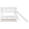 CRO Decor Full over Full Bunk Bed with Convertible Slide and Ladder (White)