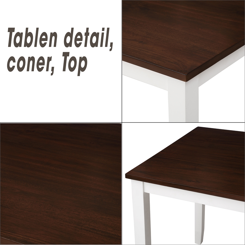CRO Decor 5-Piece Dining Table Set Home Kitchen Table and Chairs Wood Dining Set