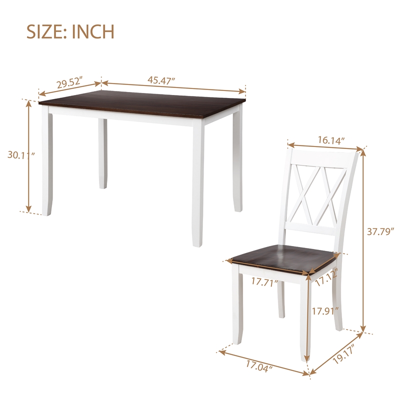 CRO Decor 5-Piece Dining Table Set Home Kitchen Table and Chairs Wood Dining Set