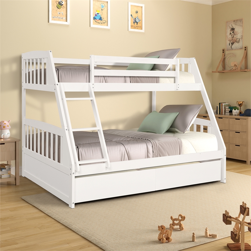 Twin Over Full Bunk Bed, Twin Over Full Bunk Beds with Stairs | Cymax.com