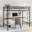 CRO Decor Loft Bed with Desk and Shelf Space Saving Design-Twin (Black)