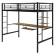 CRO Decor Loft Bed with Desk and Shelf Space Saving Design-Twin (Black)