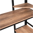 CRO Decor Full Size Loft Metal&MDF Bed with Long Desk and Shelves (Black)