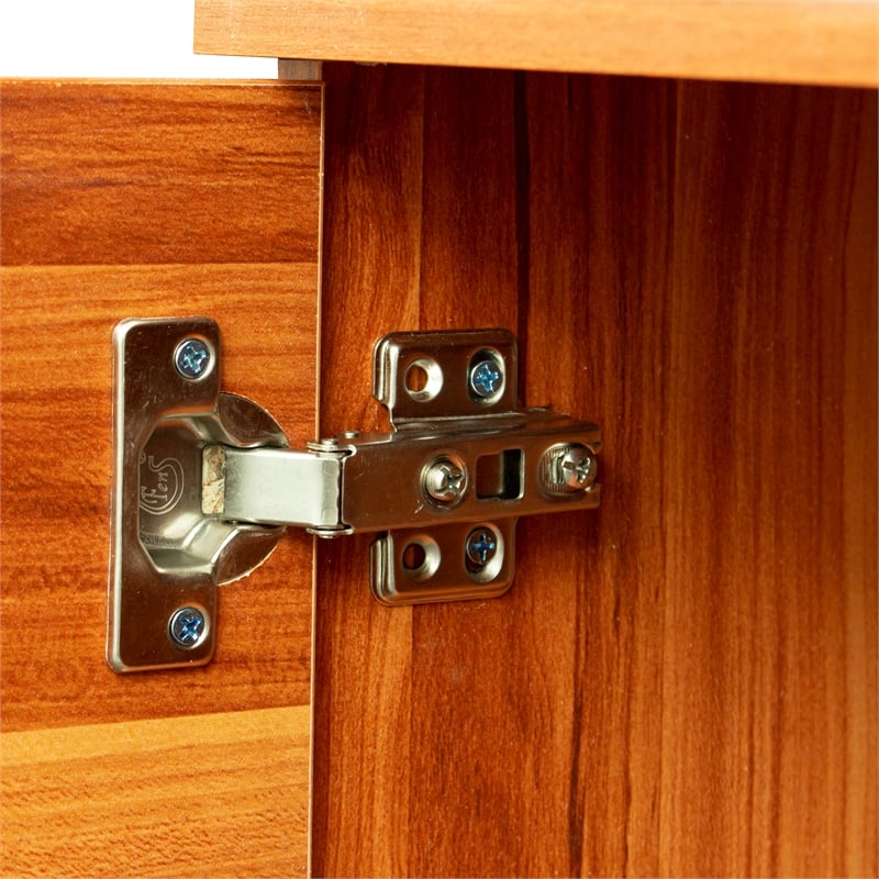 CRO Decor Walnut TV Stand for 70'' TV Stands with 2 Storage Cabinet Open Shelves