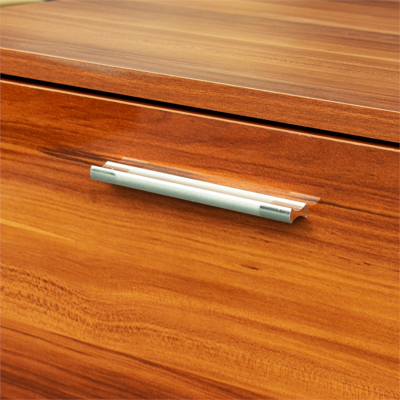 CRO Decor Walnut TV Stand for 70'' TV Stands with 2 Storage Cabinet Open Shelves