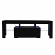 CRO Decor TV Stand with LED RGB Lights TV Cabinet Gaming Consoles (Black)