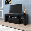 CRO Decor TV Stand with LED RGB Lights TV Cabinet Gaming Consoles (Black)