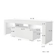 CRO Decor Entertainment TV Stand TV Base Stand with LED Light TV Cabinet (White)