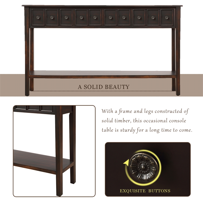 CRO Decor Rustic Entryway Console Table 60