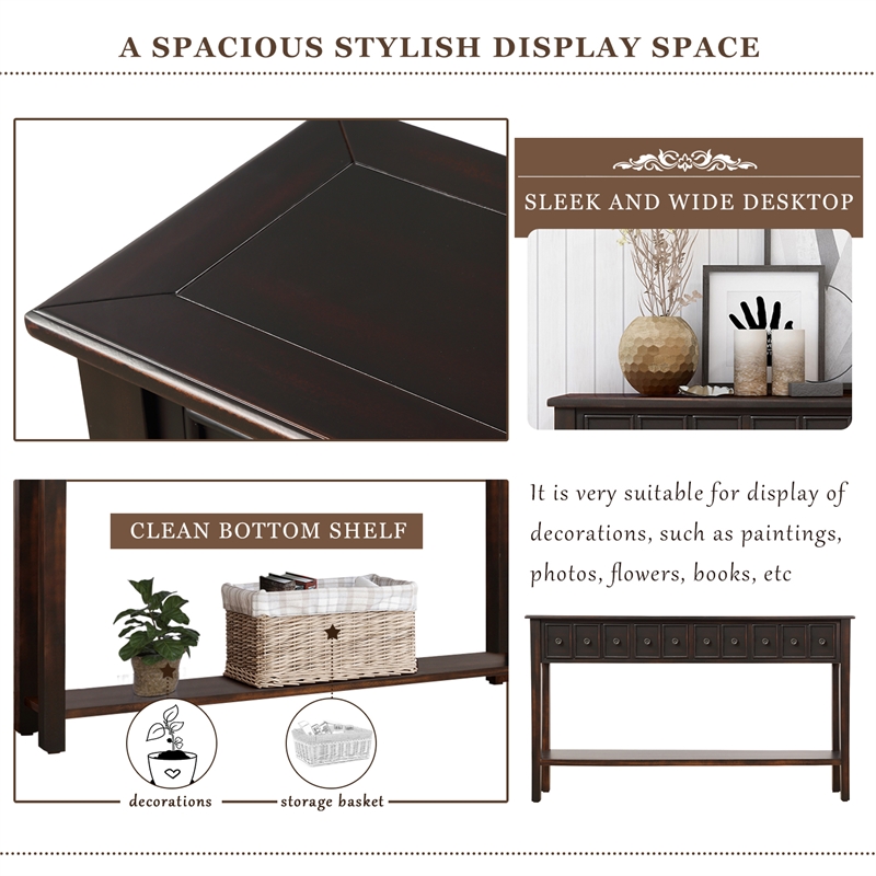 CRO Decor Rustic Entryway Console Table 60