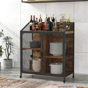 cro decor cabinet metal mesh double door with universal wheel kitchen cart