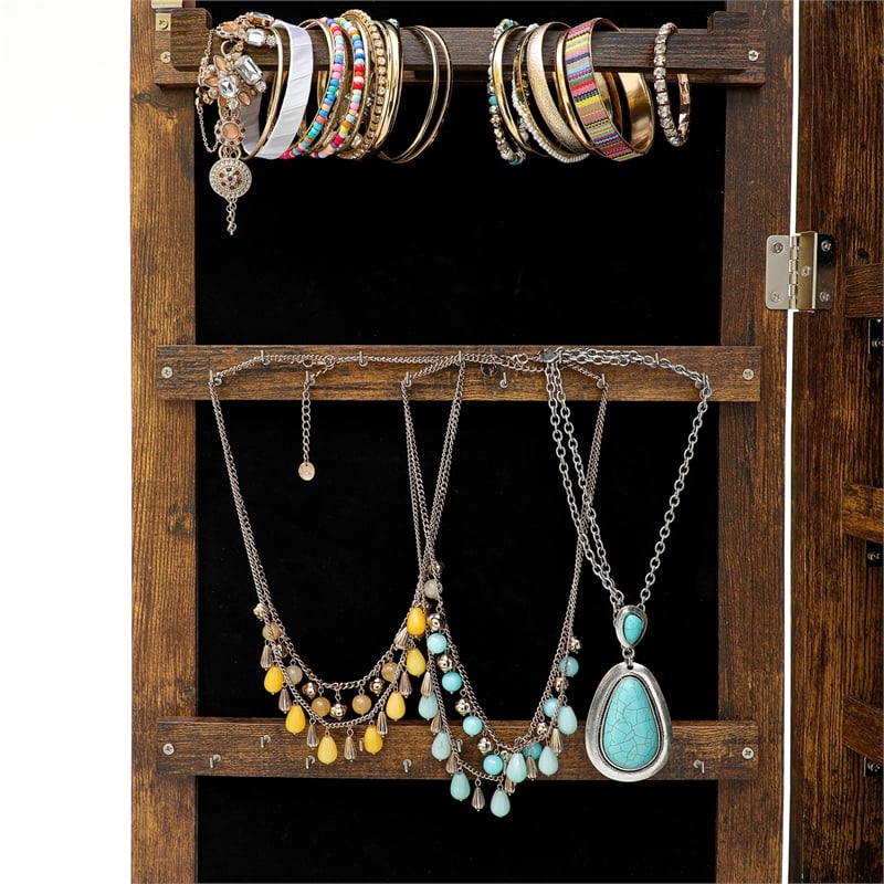 CRO Decor Jewelry Storage Mirror Cabinet With LED Lights Can Be Hung On