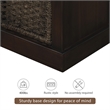 CRO Decor Storage Bench with 3 Removable Classic Rattan Basket (Espresso)