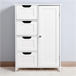CRO Decor White Bathroom Storage Cabinet Floor Cabinet with Adjustable Shelf