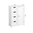 CRO Decor White Bathroom Storage Cabinet Floor Cabinet with Adjustable Shelf