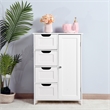 CRO Decor White Bathroom Storage Cabinet Floor Cabinet with Adjustable Shelf