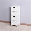 CRO Decor White Bathroom Storage Cabinet Freestanding Cabinet with Drawers