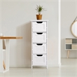 CRO Decor White Bathroom Storage Cabinet Freestanding Cabinet with Drawers