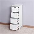 CRO Decor White Bathroom Storage Cabinet Freestanding Cabinet with Drawers